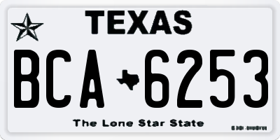 TX license plate BCA6253