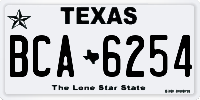 TX license plate BCA6254