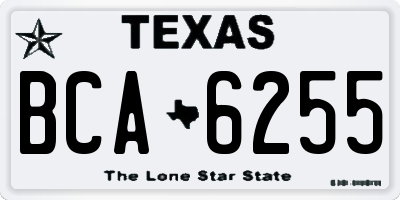 TX license plate BCA6255