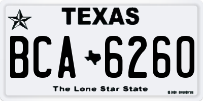 TX license plate BCA6260
