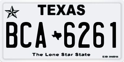 TX license plate BCA6261