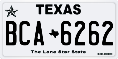 TX license plate BCA6262