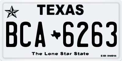 TX license plate BCA6263