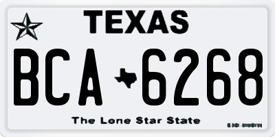 TX license plate BCA6268