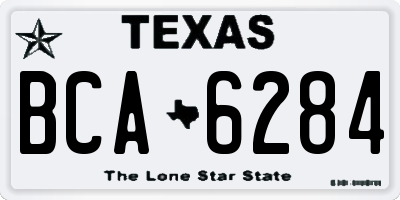 TX license plate BCA6284
