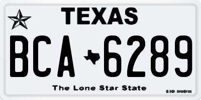 TX license plate BCA6289