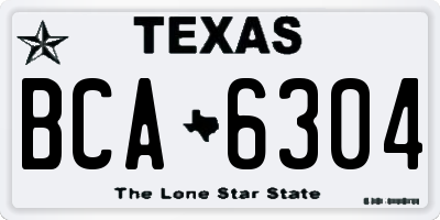 TX license plate BCA6304