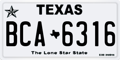 TX license plate BCA6316