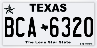 TX license plate BCA6320