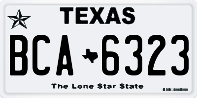 TX license plate BCA6323