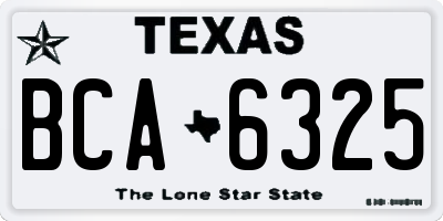 TX license plate BCA6325