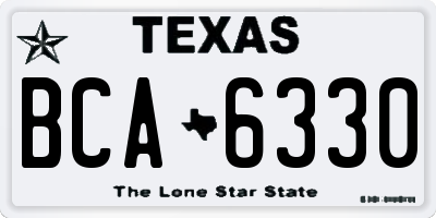 TX license plate BCA6330