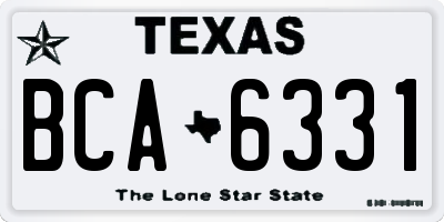 TX license plate BCA6331