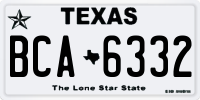 TX license plate BCA6332