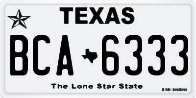 TX license plate BCA6333
