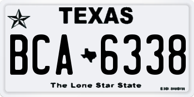 TX license plate BCA6338
