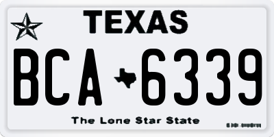 TX license plate BCA6339