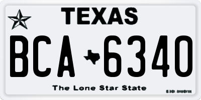 TX license plate BCA6340
