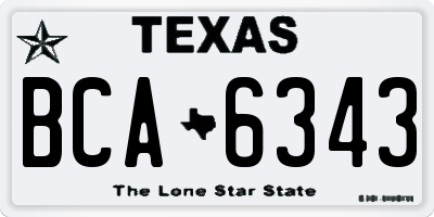 TX license plate BCA6343
