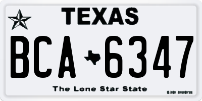 TX license plate BCA6347