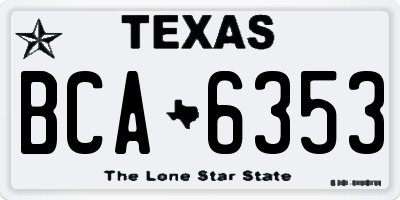 TX license plate BCA6353