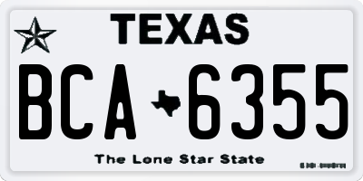 TX license plate BCA6355