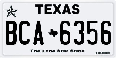TX license plate BCA6356