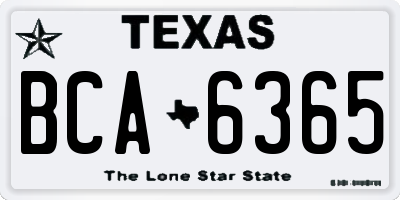 TX license plate BCA6365