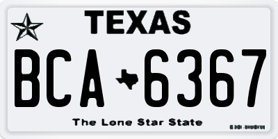 TX license plate BCA6367