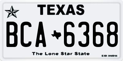 TX license plate BCA6368