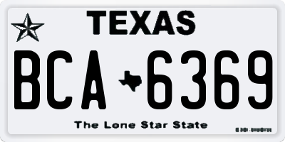 TX license plate BCA6369