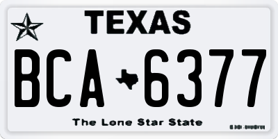 TX license plate BCA6377