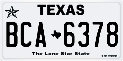 TX license plate BCA6378