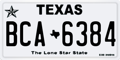 TX license plate BCA6384