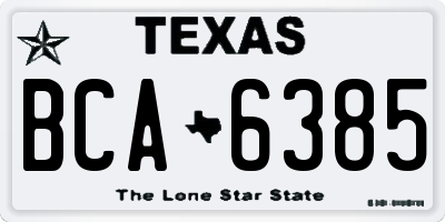 TX license plate BCA6385