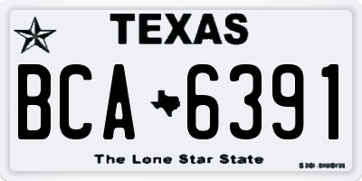 TX license plate BCA6391