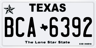TX license plate BCA6392