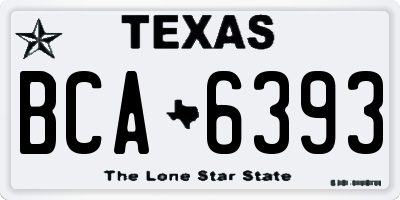 TX license plate BCA6393