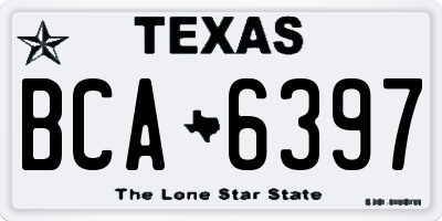 TX license plate BCA6397