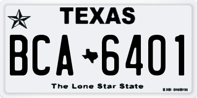 TX license plate BCA6401
