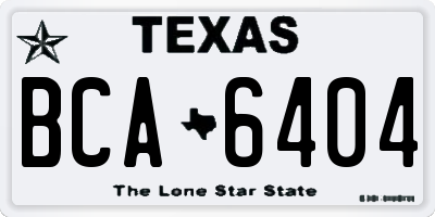 TX license plate BCA6404