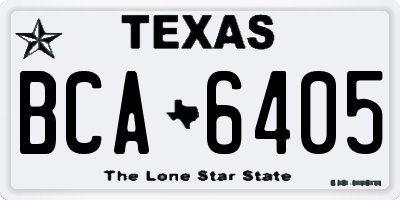 TX license plate BCA6405
