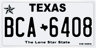 TX license plate BCA6408
