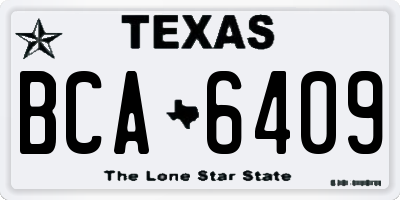 TX license plate BCA6409