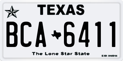 TX license plate BCA6411