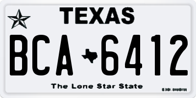 TX license plate BCA6412