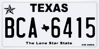 TX license plate BCA6415