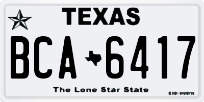 TX license plate BCA6417