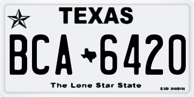 TX license plate BCA6420