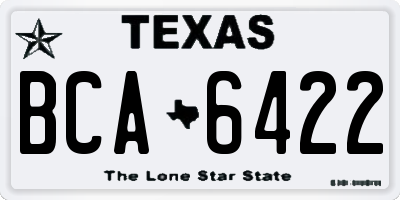 TX license plate BCA6422